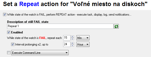 Setup of Repeat actions