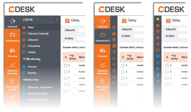 New menu - 1.Full size  2.Packed mode   3.Packed Favourites