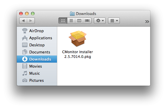 Downloaded installation package