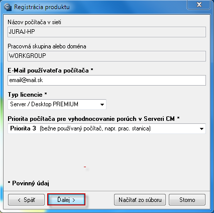 Registration of C-Monitor client