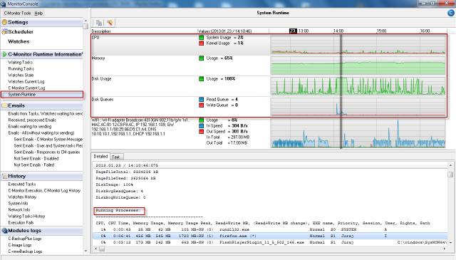 View of System Runtime in C-Monitor Windows client